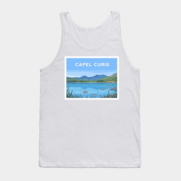 Capel Curig and Llynau Mymbyr, Snowdonia Wales Tank Top by typelab